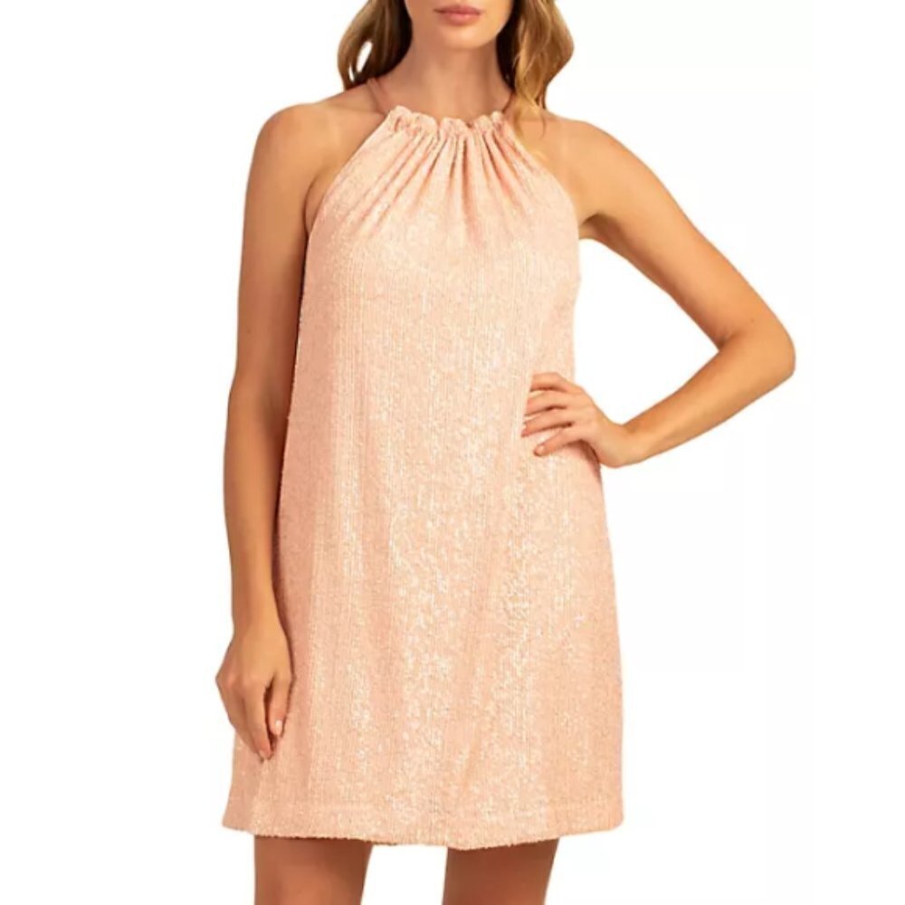 Trina Turk 'Daria' Sleeveless Sequin Shift Dress, Strawberry Fields